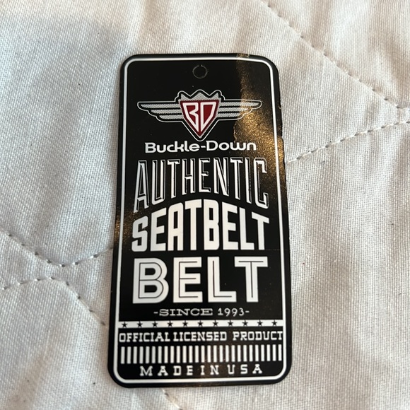 Buckle Down Kids Hash Mark Stripe Double Maroon/Gold Seatbelt Belt NWT - Picture 7 of 10